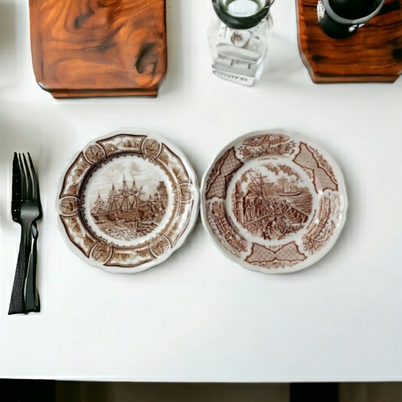 Staffordshire J Meakin USS Constitution Historical Scenes Chinese Export Comerot - Picture 9 of 9